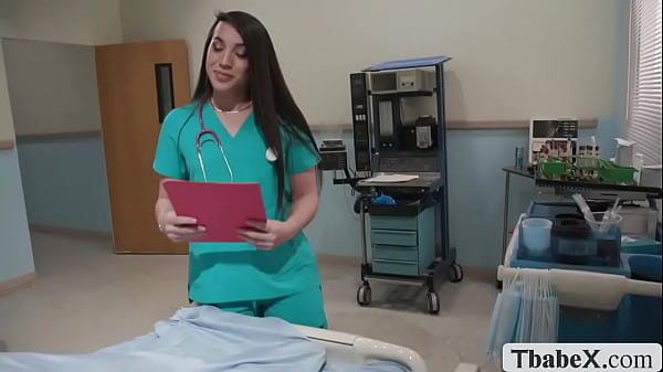 Shemale nurse Kasey Kei gives her pervert patient Wolf Hudson a