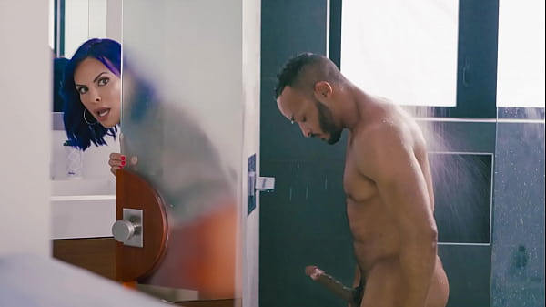 My Trans Stepmother Catches Me Showering and Sees My Cock
