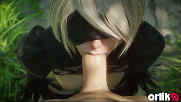 2b Sloppy Blowjob & Anal Fuck with Moans – Nier Automata 3d