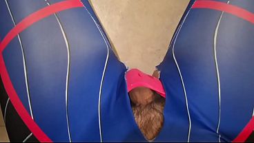 Big Cock Shemale in Dva Cosplay and Pink Thong Jerking Off and