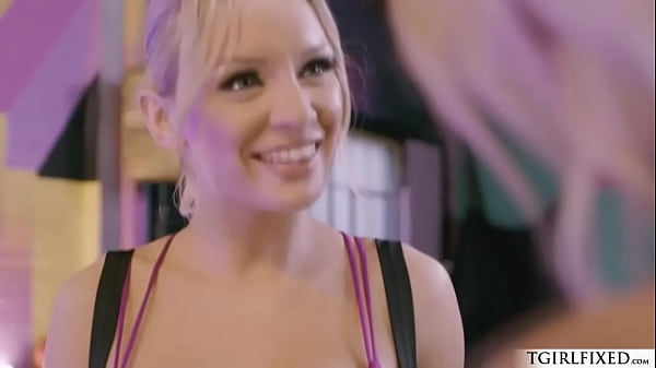 Busty Trans Fucks Female During Workout