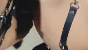 Teen Girl Hardcore Straps on Guy with Huge Dildo with Moans on a