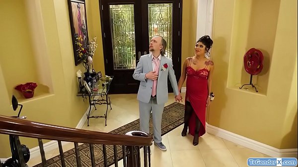 Ts Beth Bell Gets Home with her Prom Date.she Sucks his Cock and